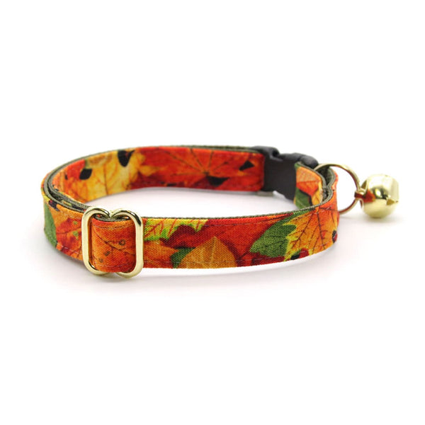 Autumn Acorns Brown Soft Cat Collar 