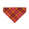 Pet Bandana - "Brandywine" - Burgundy Plaid Bandana for Cat Collar or Small Dog Collar / Fall, Thanksgiving / Slide-on Bandana / Over-the-Collar (One Size)