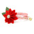 Cat Collar + Flower Set - "Candy Christmas" - Pink Candy Cane Cat Collar + Specialty Christmas Red Poinsettia Felt Flower (Detachable)