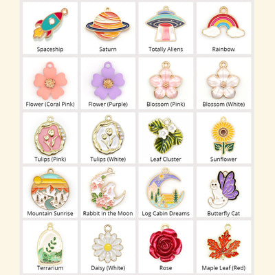 Pet Collar Charms - "Fun & Vibrant Collection" (100 Styles) - For Cat Collars & Small Dog Collars