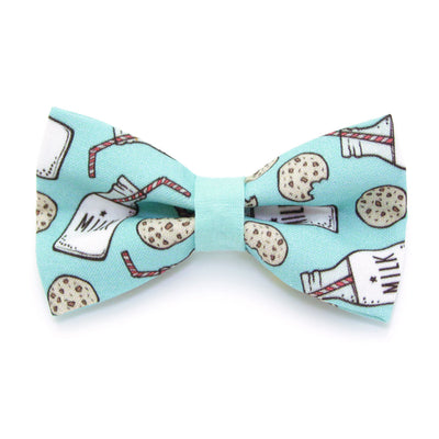 Cat Bow Tie - "Cookies and Milk - Mint" - Cat Collar Bow Tie / Fun / Food / Cat, Kitten, Small Dog Bowtie / Removable (One Size)