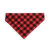 Plaid Cat Bandana - "Cozy Cabin Red" - Red Buffalo Plaid Bandana for Cat + Small Dog / Lumberjack / Slide-on Bandana / Over-the-Collar (One Size)