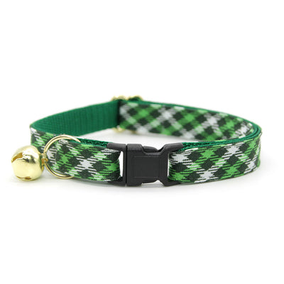 MBC Rack - (8-13 Inch) Pet Collar - "Emerald Isle" - (BLACK BREAKAWAY Clasp / GOLD Hardware Accents / Round Metal Split Ring) - Sold As Configured - Final SALE