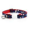 MBC Rack - (8-13 Inch) Pet Collar - "Freedom Stars" - (WHITE BREAKAWAY Clasp / SILVER Hardware Accents / Round Metal Split Ring) - Sold As Configured - Final SALE