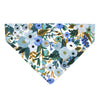 Rifle Paper Co® Pet Bandana - "Indigo Garden" - Blue Floral Bandana for Cat + Small Dog / Slide-on Bandana / Over-the-Collar (One Size)