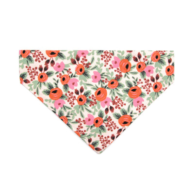 Rifle Paper Co® Pet Bandana - "Juliet" - Blush Floral Bandana for Cat + Small Dog / Slide-on Bandana / Over-the-Collar (One Size)