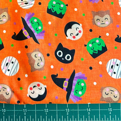 Fabric - "Monster Party" (LARGE BANDANA SCALE) - Cut & Sold By the Yard / For Sewing & Craft Projects / Sold By the Yard - Continuous Length / 100% Washable Cotton (FINAL SALE)