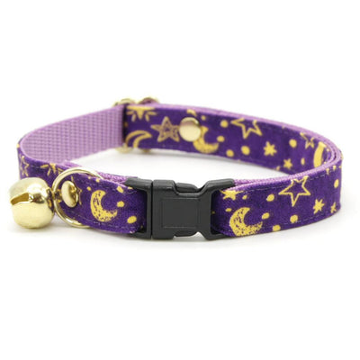 MBC Rack - (6-10 Inch) Pet Collar - "Moonlight Purple" - (BLACK BREAKAWAY Clasp / SILVER Hardware Accents / Round Metal Split Ring) - Sold As Configured - Final SALE