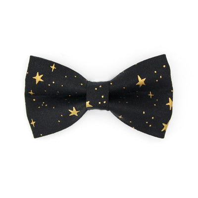 Rifle Paper Co® Pet Bow Tie - "Noir" - Black & Gold Star Bow Tie For Cats + Small Dogs (One Size)