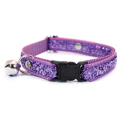 MBC Rack - (8-13 Inch) Pet Collar - "Pixie - Lavender Sparkle" - (BLACK BREAKAWAY Clasp / SILVER Hardware Accents / Round Metal Split Ring) - Sold As Configured - Final SALE