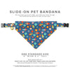 Cat Bandana - "Retro Rockets" - Outer Space Bandana for Cat + Small Dog / Astronomy, NASA, Science, Sci-Fi, Spaceship, Planets, Galaxy / Slide-On Over the Collar Bandana