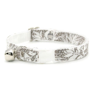 MBC Rack - (8-13 Inch) Pet Collar - "Snowy Woods" - (WHITE BREAKAWAY Clasp / SILVER Hardware Accents / Round Metal Split Ring) - Sold As Configured - Final SALE