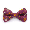 Pet Bow Tie - "Spiced Plum" - Wine Purple Floral Bowtie / For Cats + Small Dogs / Removable (One Size)