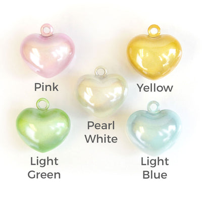 Pet Collar Jingle Bell - "Twinkle Heart Bell" - (5 Pastel Colors) - Pick One - For Cat Collars & Small Dog Collars (Soft Chime Tone)