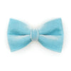 Pet Bow Tie - "Velvet - Frosty Blue" - Baby Blue / Light Blue Velvet Bowtie / Wedding / For Cats + Small Dogs / Removable (One Size)