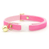 MBC Rack - (6-10 Inch) Pet Collar - "Velvet - Candy Pink" - (WHITE BREAKAWAY Clasp / GOLD Hardware Accents / Round Metal Split Ring) - Sold As Configured - Final SALE