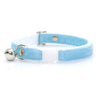 Cat Collar - "Velvet - Frosty Blue" - Luxe Sky Blue Velvet - Breakaway Buckle or Non-Breakaway - Cat + Small Dog Sizes