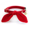 Cat Collar - "Velvet - Garnet Red" - Luxe Red Velvet - Breakaway Buckle or Non-Breakaway - Cat + Small Dog Sizes