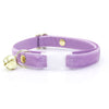 MBC Rack - (8-13 Inch) Pet Collar - "Velvet - Lavender" - (WHITE NON-BREAKAWAY Clasp / GOLD Hardware Accents / Metal D-Ring) - Sold As Configured - Final SALE