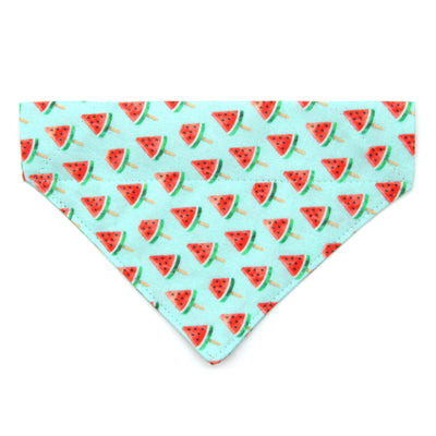 Pet Bandana - "Watermelon Pops" - Fruit Bandana for Cat + Small Dog / Food, Popsicle, Summer, Fun / Slide-on Bandana / Over-the-Collar