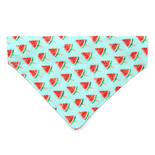 Pet Bandana - "Watermelon Pops" - Fruit Bandana for Cat + Small Dog / Food, Popsicle, Summer, Fun / Slide-on Bandana / Over-the-Collar