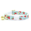 MBC Rack - (6-10 Inch) Pet Collar - "Watermelon Pops" - (WHITE BREAKAWAY Clasp / GOLD Hardware Accents / Round Metal Split Ring) - Sold As Configured - Final SALE