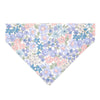 Pet Bandana - "Willow" - Light Pink, Blue & Purple Floral Bandana for Cat Collar or Small Dog Collar / Slide-on Bandana / Over-the-Collar (One Size)