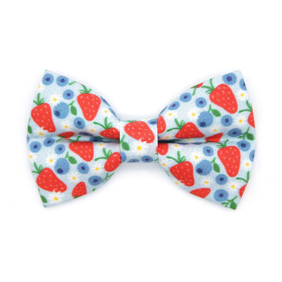 Bow Tie Cat Collar Set - "Berry Bramble" - Blueberry Cat Collar w/ Matching Bowtie / Summer Fruit, 4th of July, Red White & Blue / Cat, Kitten, Small Dog Sizes