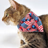 Patriotic Pet Bandana - "Stars & Stripes" - 4th of July USA American Flag Bandana for Cat + Small Dog / Independence Day, Election Day / Slide-on Bandana / Over-the-Collar (One Size)