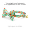 Fish Cat Bow Tie - "Koi Pond" - Goldfish Green Bow Tie for Cat / Asian, Japanese, Coi, Carp / Cat + Small Dog Bowtie