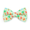 Tropical Cat Bow Tie - "Palms & Popsicles - Green" - Palm Trees Bow Tie for Cat / Pastel Summer Beach Popsicle / Cat + Small Dog Bowtie