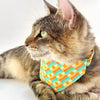 Sun Cat Bandana - "Sunrise" - Boho Retro Sunset Yellow Bandana for Cat + Small Dog / California, Desert, Summer Cat Bandana / Slide-On Over the Collar Bandana