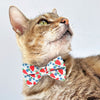 Bow Tie Cat Collar Set - "Berry Bramble" - Blueberry Cat Collar w/ Matching Bowtie / Summer Fruit, 4th of July, Red White & Blue / Cat, Kitten, Small Dog Sizes