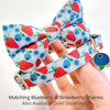 Bow Tie Cat Collar Set - "Berry Bramble" - Blueberry Cat Collar w/ Matching Bowtie / Summer Fruit, 4th of July, Red White & Blue / Cat, Kitten, Small Dog Sizes