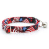 Cat Collar - "Stars & Stripes" - American USA Flag Patriotic Cat Collar / Independence Day, Red White & Blue 4th of July Cat Collar / Breakaway Buckle or Non-Breakaway / Cat, Kitten + Small Dog Sizes