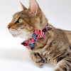 Cat Collar - "Stars & Stripes" - American USA Flag Patriotic Cat Collar / Independence Day, Red White & Blue 4th of July Cat Collar / Breakaway Buckle or Non-Breakaway / Cat, Kitten + Small Dog Sizes