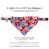 Patriotic Pet Bandana - "Stars & Stripes" - 4th of July USA American Flag Bandana for Cat + Small Dog / Independence Day, Election Day / Slide-on Bandana / Over-the-Collar (One Size)