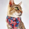 Patriotic Pet Bandana - "Stars & Stripes" - 4th of July USA American Flag Bandana for Cat + Small Dog / Independence Day, Election Day / Slide-on Bandana / Over-the-Collar (One Size)