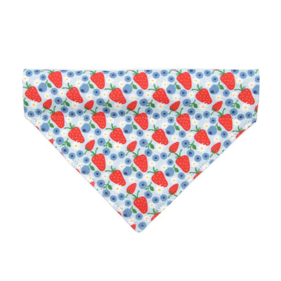 Cat Bandana - "Berry Bramble" - Blueberry Bandana for Cat + Small Dog/Summer, Patriotic, Blue, 4th of July, Strawberry Fruit Cat Bandana