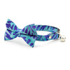 Tropical Bowtie Cat Collar Set - "Blue Lagoon" - Hawaiian Blue Cat Collar with Bow Tie / Tiki, Ocean, Beach, Summer / Cat, Kitten, Small Dog Sizes