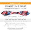 Patriotic Cat Collar and Bunny Ear Bow Set - "Stars & Stripes" - 4th of July Cat Collar w/ Matching Bunny Bow Tie / Independence Day USA Flag / Cat, Kitten + Small Dog Sizes