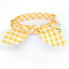 Cat Collar and Bunny Ear Bow Set - "Picnic" - Gingham Yellow Cat Collar with Matching Bunny Bow Tie / Spring, Easter, Summer / Cat, Kitten + Small Dog Sizes