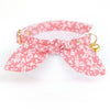 Cat Collar and Bunny Ear Bow Set - "Sakura" - Spring Floral Pink Cat Collar with Matching Bunny Bow Tie / Cat, Kitten + Small Dog Sizes