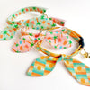 Cat Collar and Bunny Ear Bow Set - "Palms & Popsicles - Pink" - Palm Tree Tropical Cat Collar w/ Matching Bunny Bow Tie / Summer / Cat, Kitten + Small Dog Sizes