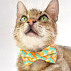 Sun Cat Bow Tie - "Sunrise" - Boho Retro Sunset Yellow Bow Tie for Cat / Desert, California, Sun Lover, Summer / Cat + Small Dog Bowtie