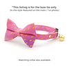 Pink Cat Bow Tie - "Splash - Pink Ombre" - Aquatic Raindrops Bow Tie for Cat / Summer, Water Droplet / Cat + Small Dog