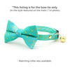 Turquoise Cat Bow Tie - "Splash - Aqua Ombre" - Aquatic Water Raindrops Bow Tie for Cat / Teal, Mint, Summer / Cat + Small Dog