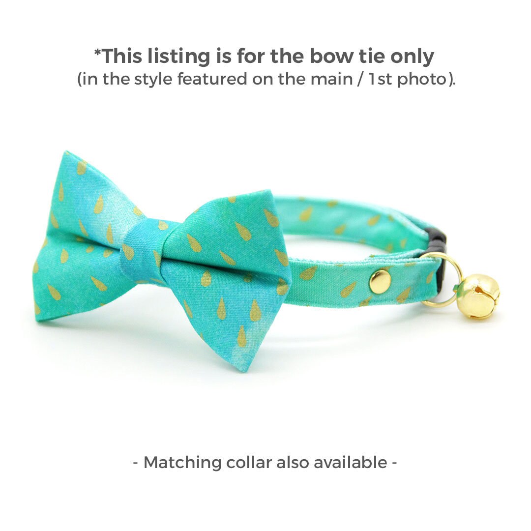 Turquoise Cat Bow Tie - 