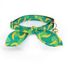 Cat Collar and Bunny Ear Bow - "Going Bananas - Green" - Tropical Fruit Banana Cat Collar with Matching Bunny Bow Tie / Cat, Kitten + Small Dog Sizes