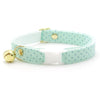 Cat Collar and Bunny Ear Bow Set - "Mint To Be" - Polka Dot Mint Cat Collar with Matching Bunny Bow Tie / Spring, Easter, Pastel / Cat, Kitten + Small Dog Sizes